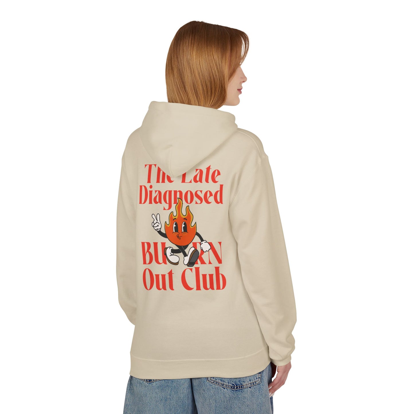 "Late Diagnosed Burn Out Club" Hoodie - Unisex Midweight Fleece